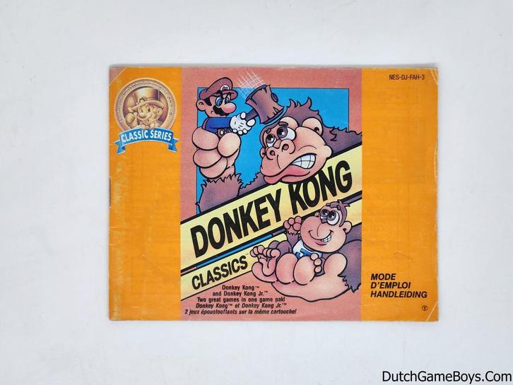 Nintendo NES - Donkey Kong Classics - FAH - Manual, Games en Spelcomputers, Games | Nintendo NES, Gebruikt, Verzenden
