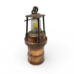 Lampe à huile - Ancienne lampe de mine - Métal, Verre