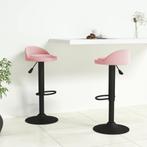 vidaXL Barkrukken 2 st fluweel roze, Verzenden, Nieuw