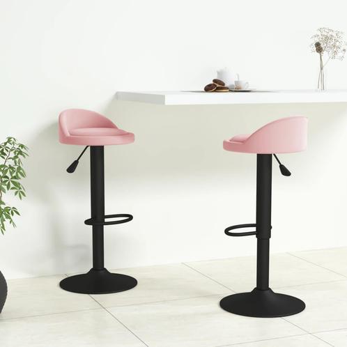 vidaXL Barkrukken 2 st fluweel roze, Huis en Inrichting, Barkrukken, Nieuw, Verzenden