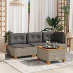 vidaXL Tuinbank zonder armleuning met kussens poly rattan, Tuin en Terras, Tuinsets en Loungesets, Verzenden, Nieuw