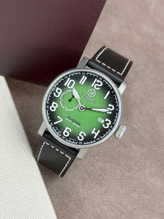 Stefano Braga - HUGININ Automatic Date Green - Zonder, Handtassen en Accessoires, Horloges | Heren