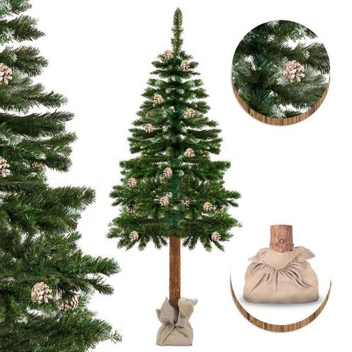 Natuurlijke kunstkerstboom - 180 cm - met authentieke hou..., Diversen, Kerst, Nieuw, Ophalen of Verzenden