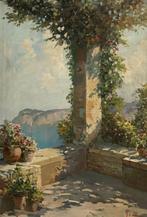 Gustave Lino (1893-1961) - Balcone con vista a Capri