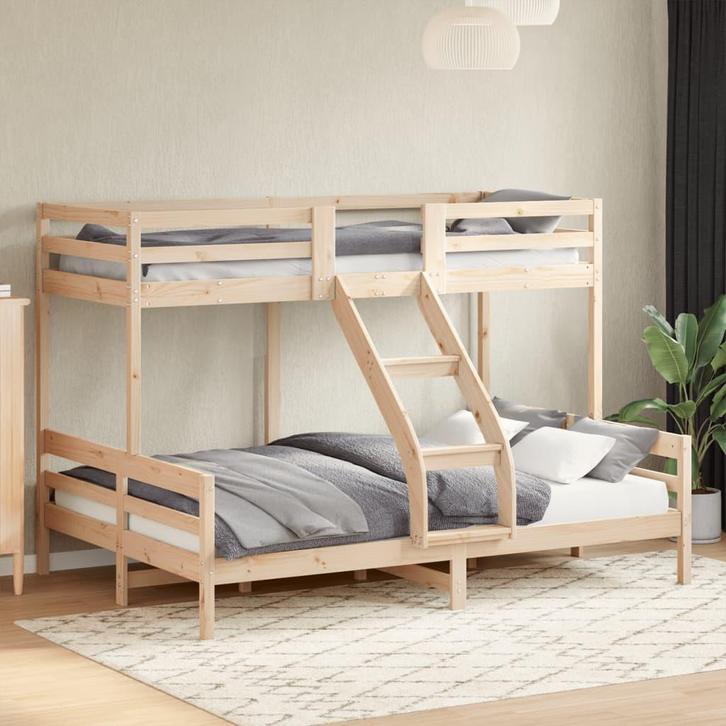 vidaXL Stapelbed massief grenenhout 80x200/140x200 cm, Huis en Inrichting, Slaapkamer | Bedden, Nieuw, Verzenden