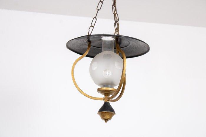 Lampe à suspendre - Lanterna - Verre, En alliage, Métal -, Antiek en Kunst, Curiosa en Brocante