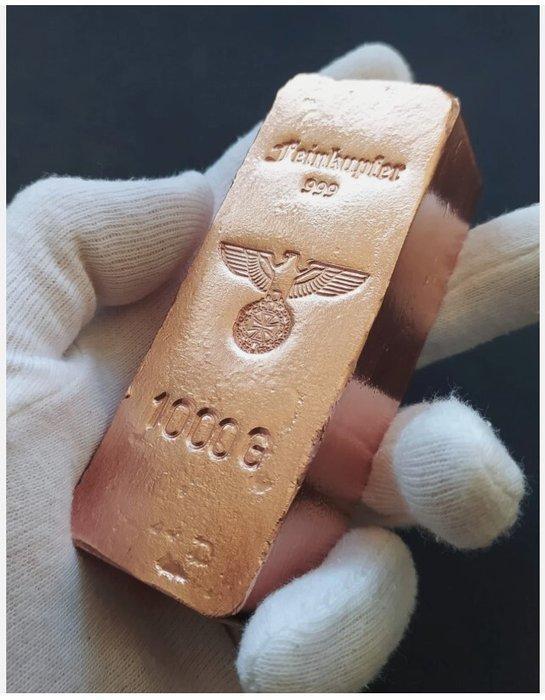 1 kilogram koper - .999 - Duitsland. (Zonder Minimumprijs), Postzegels en Munten, Edelmetalen en Baren