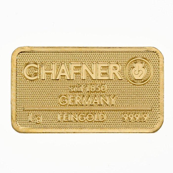 1 gram - Goud .999 - C. Hafner, Germany (Zonder, Postzegels en Munten, Edelmetalen en Baren
