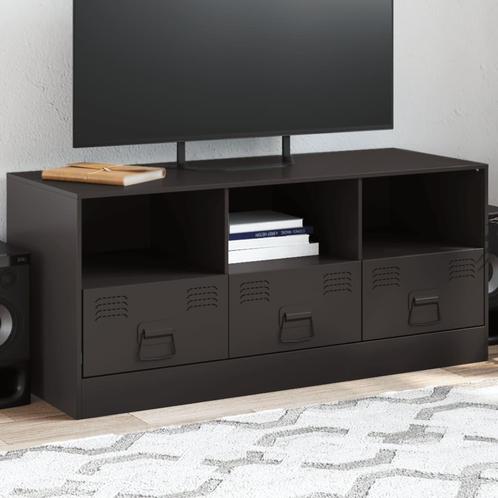 vidaXL Meuble TV noir 99x39x44 cm acier, Maison & Meubles, Armoires | Mobilier de télévision, Neuf, Envoi