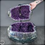 Zeldzaam natuurlijk intensief paars Amethist & Agaat