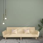 vidaXL Canapé-lit à 2 places Crème Tissu