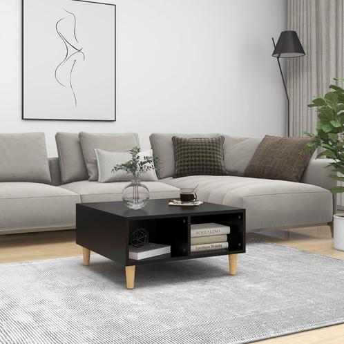 vidaXL Salontafel 60x60x30 cm bewerkt hout zwart, Huis en Inrichting, Tafels | Salontafels, Nieuw, Verzenden