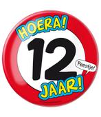 Button 12 Jaar Verkeersbord 10,2cm, Hobby en Vrije tijd, Nieuw, Verzenden