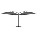 Dubbele Parasol Antraciet | Tweede Kansje | OP = OP, Verzenden, Nieuw, 2 tot 3 meter, Stokparasol