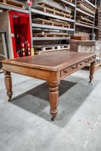 Tafel - Hout, Leder - Bureau met lades