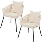2dekans | Touwstoelen - Set van 2 - Incl. Zit- en Rugkussens, Tuin en Terras, Ophalen of Verzenden, Nieuw