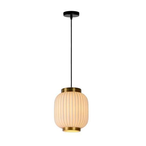 Hanglamp Lucide GOSSE -  - Ø 19,5 cm - 1xE27 - Wit, Maison & Meubles, Lampes | Suspensions, Envoi