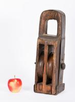 Prachtige houten hijsblok met katrollen, Frankrijk 18e/19e, Antiek en Kunst