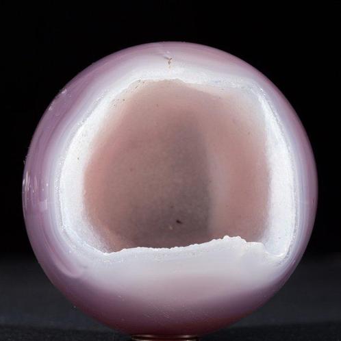 Exclusief - Natuurlijke Witte / Paarse Agaat met Kristal, Verzamelen, Mineralen en Fossielen