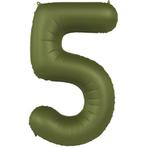 5 Jaar Cijfer Ballon Groen Mat 86cm, Nieuw, Verzenden