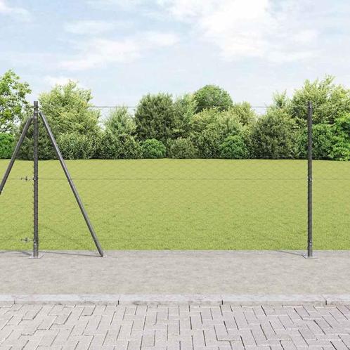 vidaXL Hexagonaal Hek Grijs 1.2x100 m Staal, Tuin en Terras, Tuinhekken en Hekwerk, Nieuw, Verzenden