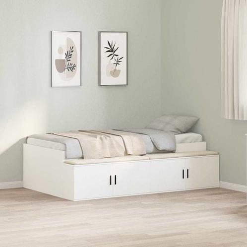 vidaXL Bedframe met Opberglade Wit 90x200 cm, Huis en Inrichting, Slaapkamer | Bedden, Nieuw, Verzenden