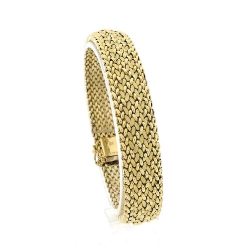 Gouden fantasie schakel armband | 19 cm (vintage sieraad), Handtassen en Accessoires, Armbanden, Overige kleuren, Gebruikt, Goud