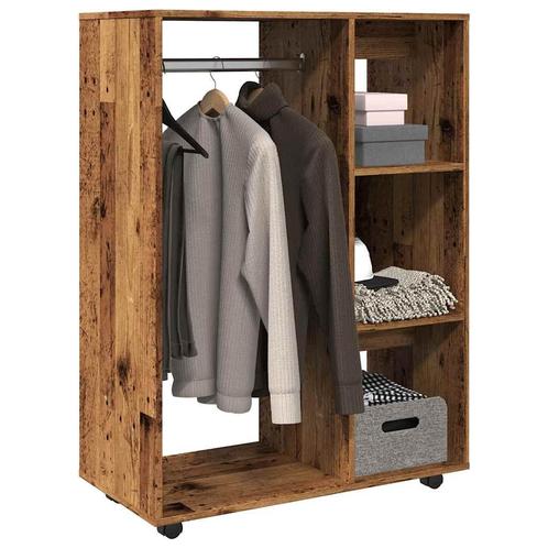 vidaXL Kledingkast 80x40x110 cm bewerkt hout oud houtkleurig, Huis en Inrichting, Kasten | Kleerkasten, Nieuw, Verzenden