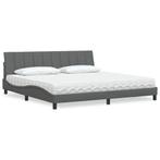 vidaXL Bed met matras Hanko stof donkergrijs 200x200 cm, Huis en Inrichting, Verzenden, Nieuw