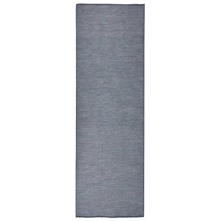 vidaXL Buitenkleed platgeweven 80x250 cm blauw, Huis en Inrichting, Stoffering | Tapijten en Vloerkleden, Nieuw, Verzenden