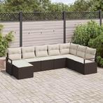 vidaXL Tuinbank Set 8 pcs Bruin Poly rattan, Verzenden, Nieuw