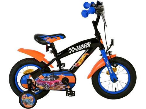 Mattel Hot Wheels - Kinderfiets 12 inch - Zwart Oranje Blauw, Fietsen en Brommers, Fietsaccessoires | Fietsstoeltjes, Zo goed als nieuw