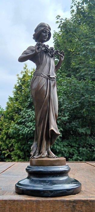 Sculpture, de nympf of the woods - 35 cm - marbre en bronze, Antiquités & Art, Art | Objets design