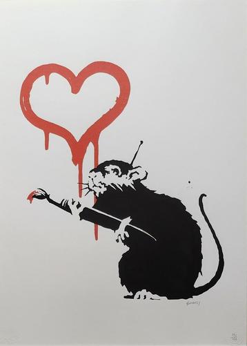 Banksy – Offset Lithografie, 50×70 cm, Gecertificeerd beschikbaar voor biedingen