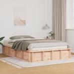 vidaXL Bedframe met opslag Bruin 140 x 190 cm Massief, Huis en Inrichting, Slaapkamer | Bedden, Verzenden, Nieuw