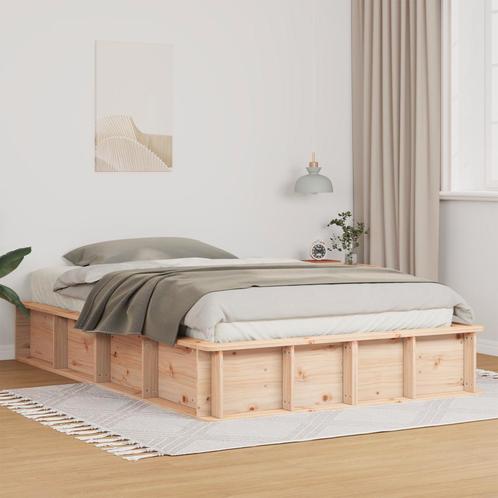 vidaXL Bedframe met opslag Bruin 140 x 190 cm Massief, Huis en Inrichting, Slaapkamer | Bedden, Nieuw, Verzenden