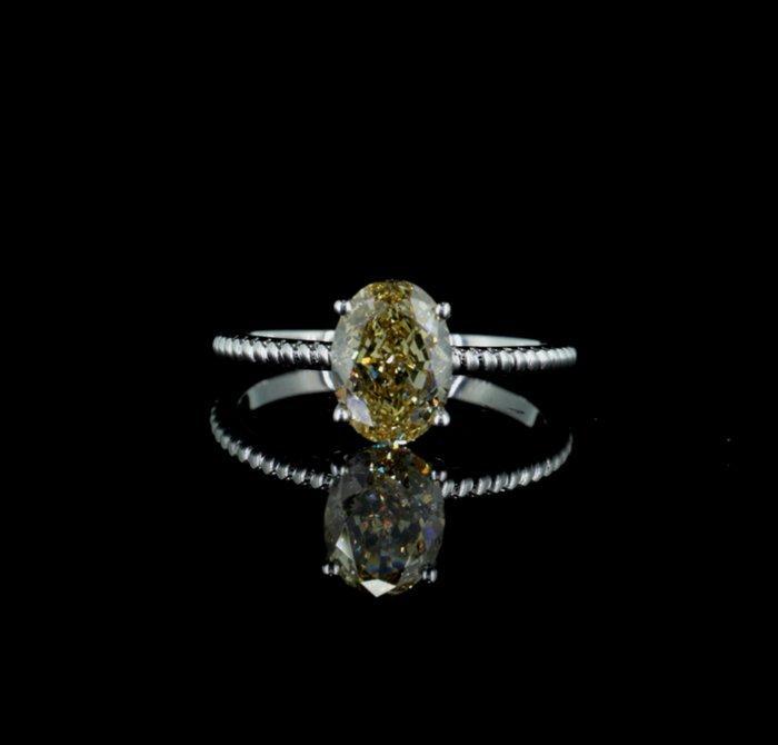 Zonder minimumprijs - Ring - 14 karaat Witgoud - 2.10ct. tw., Bijoux, Sacs & Beauté, Bagues