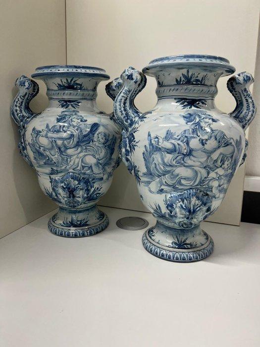 Vaas (2) - Keramiek - Paar keramische vazen, Antiek en Kunst, Antiek | Glaswerk en Kristal