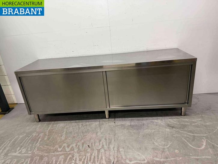 RVS Werkkast Werktafel 2 schuifdeuren 240 cm Horeca, Zakelijke goederen, Horeca | Meubilair en Inrichting, Ophalen of Verzenden