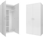 Kledingkast - 2 deuren - 90x190x50 cm - 5 schappen - wit, Huis en Inrichting, Kasten | Kleerkasten, Ophalen of Verzenden, Nieuw