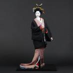Geisha Doll in Black Overcoat with Wave Motif Kimono - Pop -