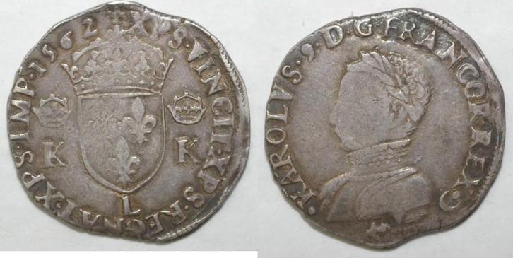 France Dup 1069 Charles Ix Teston Au 2 K Couronnes 1562 L..., Postzegels en Munten, Munten | Europa | Niet-Euromunten, België