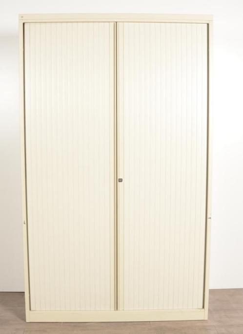 Drentea roldeurkast, creme, 195 x 120 cm, incl 4 legborde..., Huis en Inrichting, Kasten | Roldeurkasten en Archiefkasten, Gebruikt