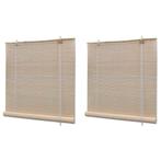vidaXL Rolgordijnen 2 st 120x160 cm bamboe natuurlijk, Verzenden, Nieuw