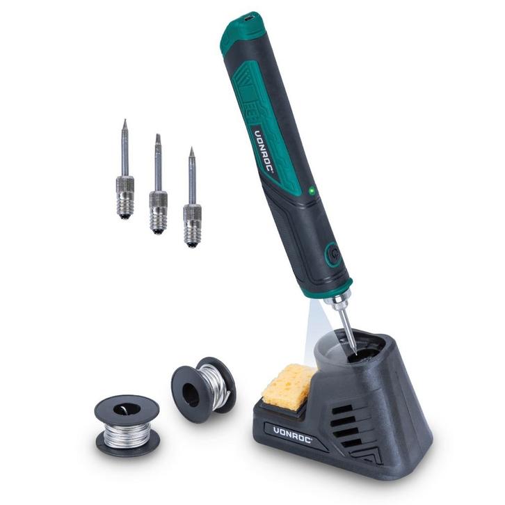 Soldeerbout 4V op accu | Incl. houder, soldeer tin- en tips, Doe-het-zelf en Bouw, Overige Doe-Het-Zelf en Bouw, Nieuw, Verzenden