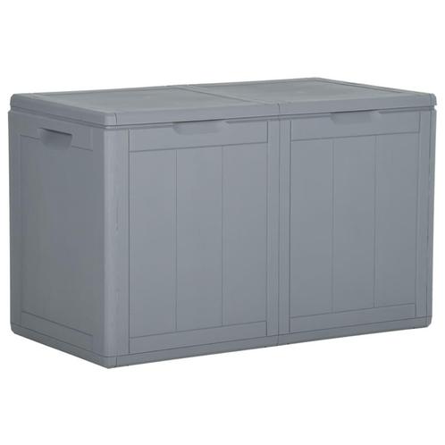 vidaXL Tuinbox 180 L PP rattan grijs, Tuin en Terras, Bergingen en Tuinkasten, Nieuw, Verzenden