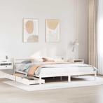 vidaXL Bedframe zonder matras massief grenenhout wit 200x200, Verzenden, Nieuw