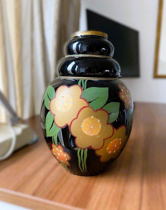 De Rupel - Boom - Vaas - Vaas Art Déco - Verre hyalite noir, Antiek en Kunst, Antiek | Glaswerk en Kristal