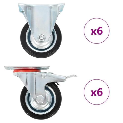 vidaXL 12 st Wielen 75 mm, Doe-het-zelf en Bouw, Overige Doe-Het-Zelf en Bouw, Nieuw, Verzenden