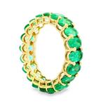 Ring - 14 karaat Geel goud - 4.83ct. tw. Smaragd, Nieuw